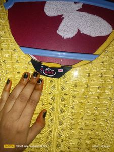 Yellow Embroidered Kurti