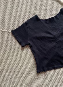 Black Ribbed Top