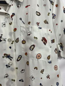 Patterned White Shirt