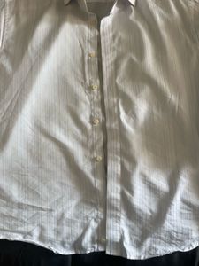 Louice Custom Made White Striped Formal Shirt .