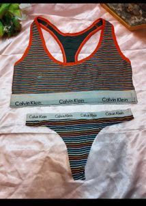 Calvin Klein Striped Lingerie Set