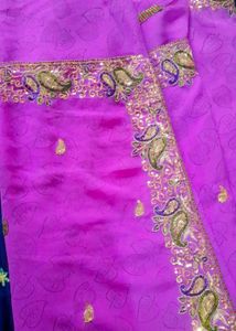 Pink Embroidered Saree
