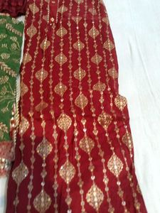 Maroon Heavy Party Wear Unstitched Suit