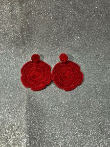 Red Rose Earrings
