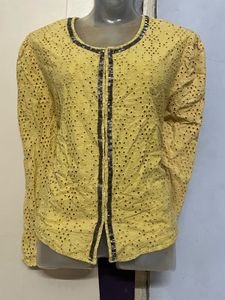 Vintage Yellow Eyelet Jacket