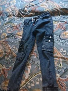 Boys Denim Cargo Pants