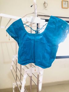 Teal Embellished lehenga choli Blouse with dupatta