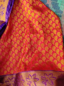 🎉🎉Elegant Purple Floral Saree With Blouse
