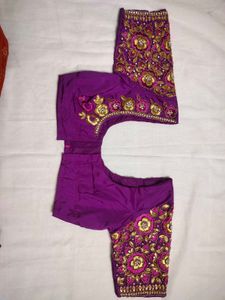 Purple Heavy Maggam Blouse