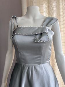 Grey Satin Gown