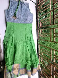 PARROT green ANARKALI salwar Suit Set