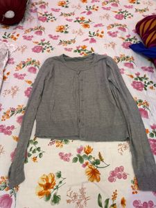Gray Cardigan Sweater