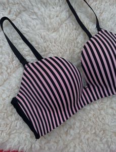 Striped push-up double padded Bra