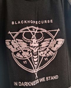 Black Crop Top Printed Curse