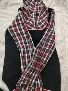 Stylish Plaid Accent Top