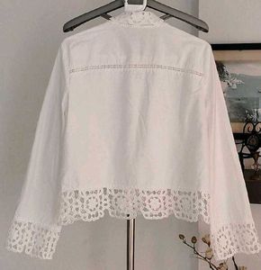 Zara Lace Trim White Shirt