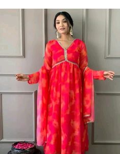 New/Unused Aaliya Cut Gown With Dupatta