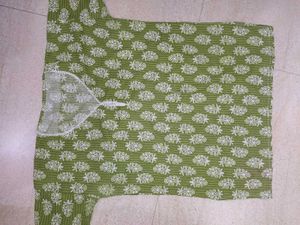 Green Printed Kurta