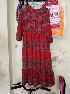 Red Paisley Maxi Dress