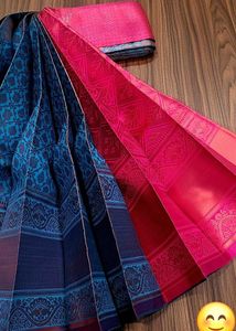 Silk Saree - Blue and rose pink 💙🩷