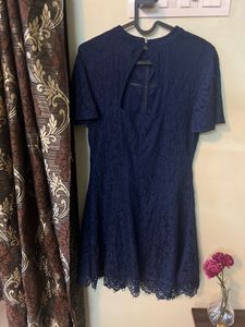 HEY!!! Blue Net Flared Dress