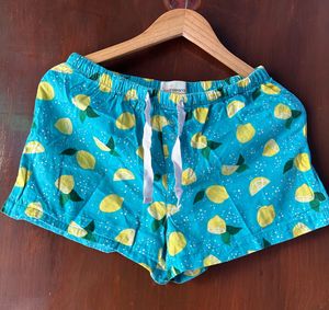 Lemon Print Pajama Shorts