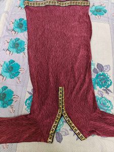 Maroon Embellished Kurta