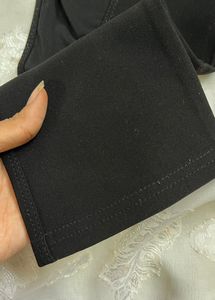 Black Sports Wear Pant With Mesh Pattern