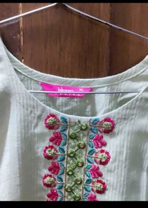 Mint Green Embroidered Kurti