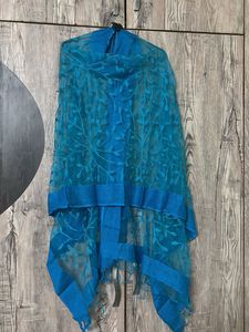 Blue Embroidered Dupatta