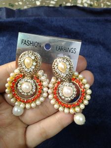 Gold Plated Contemporary Drop Earring (Chandbalis)