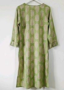 Green Floral Print Kurta
