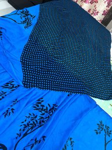 Amazing Blue Tree Print Saree