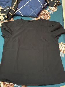 Black Top with Puff Sleeves