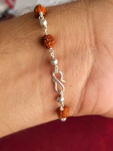 Silver Rudraksh Trendy Rakhi / Bracelet
