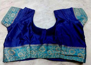 Blue color Pure Crape Silk Blouse
