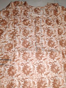 Beige Printed Kurta
