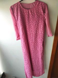Pink Embroidered Kurti