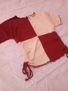 Color Block Ruffle Trim Tee