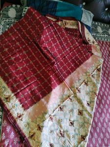 Pure Silk Ikkat Saree,In Good Condition