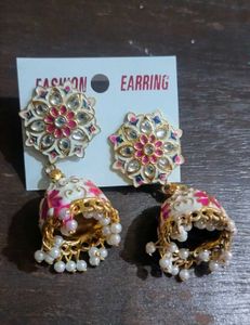 White Jhumka