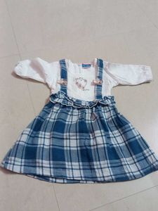 White And Blue Baby Frock