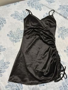Black Satin Mini Dress