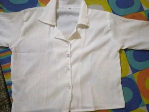 Cute White Crop Shirt