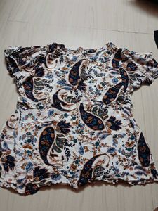 Paisley Print Tassel Top
