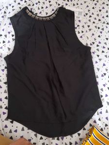 Sleeveless Black A Line Top