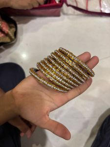 Gold &amp; Rhinestone Bangle Set