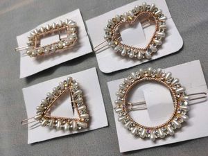 Pearl Geometric Hair Clips