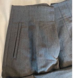 Zara Pleated Gray High-Waisted Trousers