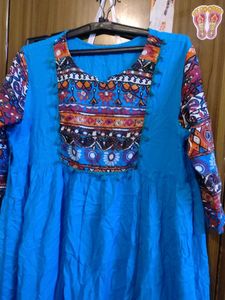 Blue Embroidered Dress